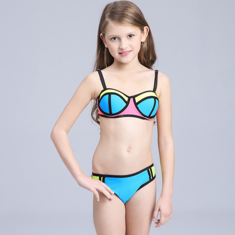 Split swimsuit bikini girls swimwear